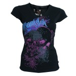 T-Shirt Miami Ink - Black Skull - Femme