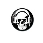 Badge Headphone Skull