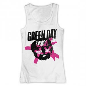 T-shirt Green Day - Top Crossed Skull - Femme