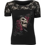 T-shirt Spiral - Rose Skull - Femme