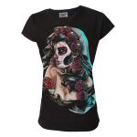 T-shirt Darkside - Day of the Dead Rose - Femme