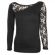 T-shirt Manches Longues Spiral - Gothic Elegance Lace Shoulder - Femme