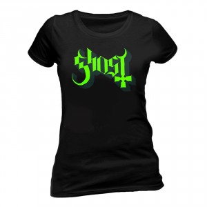 T-shirt Ghost - Logo Green - Femme