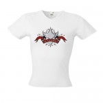 T-Shirt In Flames - White Jesterhead - Femme